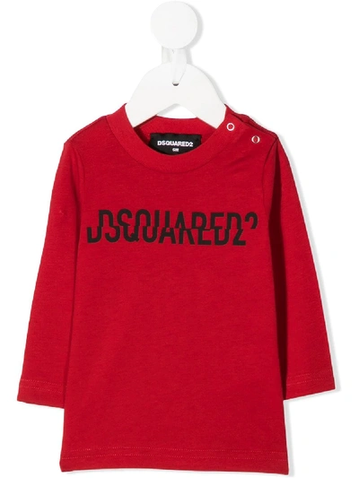 Dsquared2 Split Logo-print Sweatshirt In Red