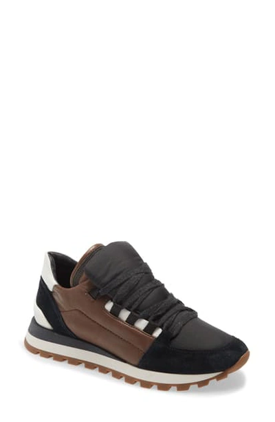 Shop Brunello Cucinelli Runner Sneaker In Brown/ Black