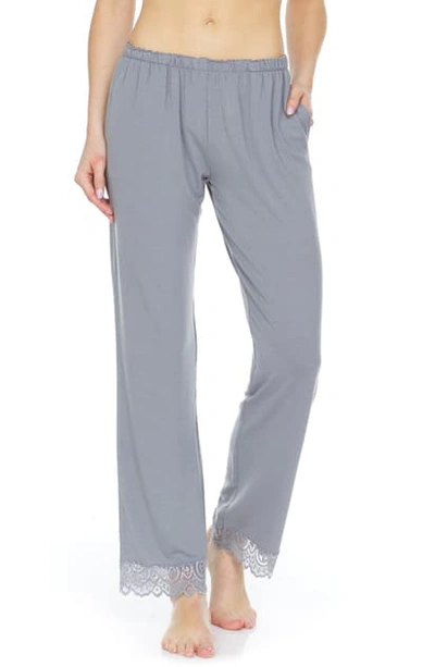 Shop Flora Nikrooz Floretta Knit Pajama Pants In Metal Grey