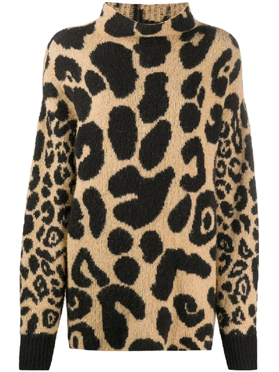Shop Stella Mccartney Leopard-print Jumper In Brown