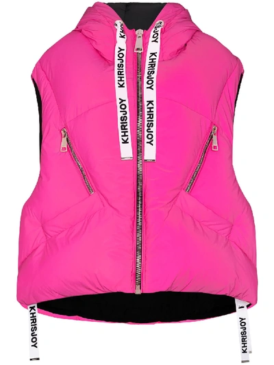 Shop Khrisjoy Sleeveless Puffer Jacket In Pink
