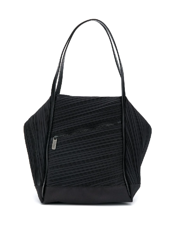 Pleats Please Issey Miyake Pleated Tote Bag In 黑色 | ModeSens