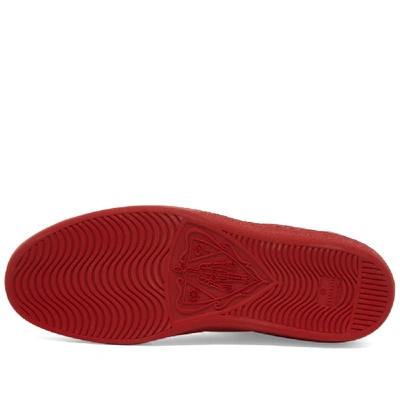 Shop Gucci Perforated Gg New Ace Leather Sneaker In Red