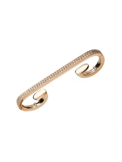 Shop Repossi Staple 18k Rose Gold & Pavé Diamond Small Single Ear Cuff