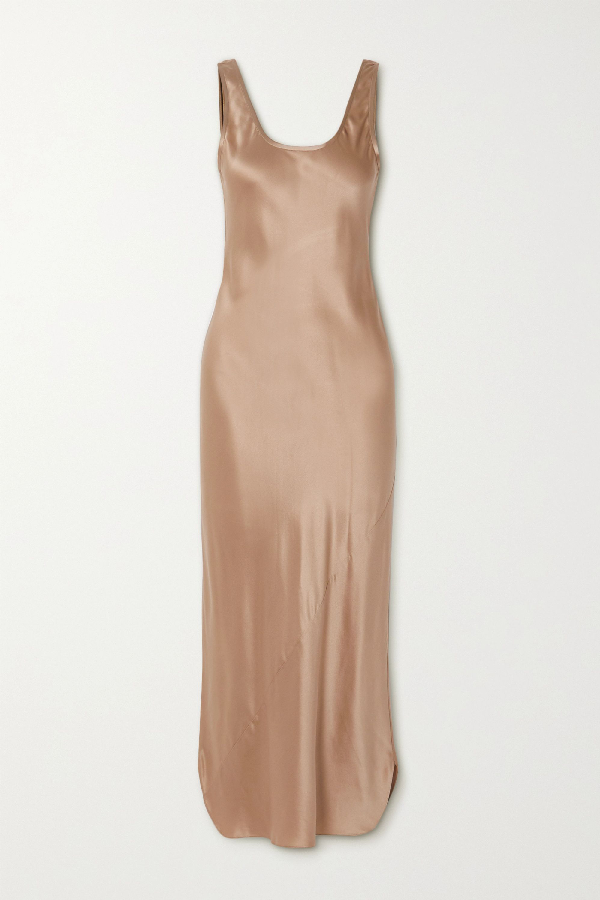 silk satin midi dress