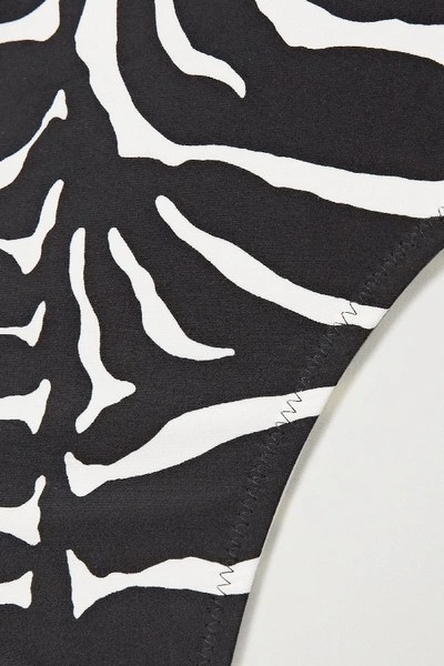 Shop Norma Kamali Marissa Zebra-print Swimsuit In Zebra Print