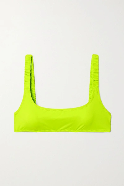 Shop Fisch + Net Sustain Colombier Neon Bikini Top In Chartreuse