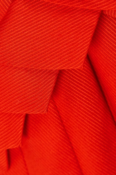 Shop Mother Of Pearl + Net Sustain Auraura Asymmetric Pleated Lyocell Midi Dress In Orange