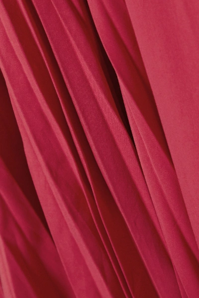 Shop Proenza Schouler Pleated Cotton-blend Poplin Dress In Red