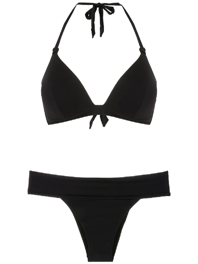 Shop Amir Slama Triangle Top Bikini Set In Black