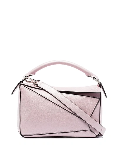 Shop Loewe Small Puzzle Shoulder Bag In Pink