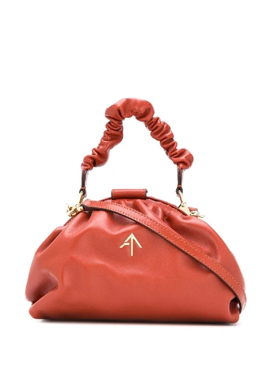 Shop Manu Atelier Demi Ruched Bag In Red
