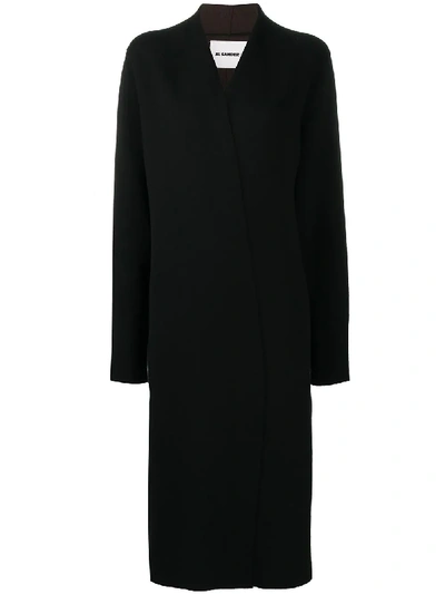 Shop Jil Sander Wrap Long Coat In Black