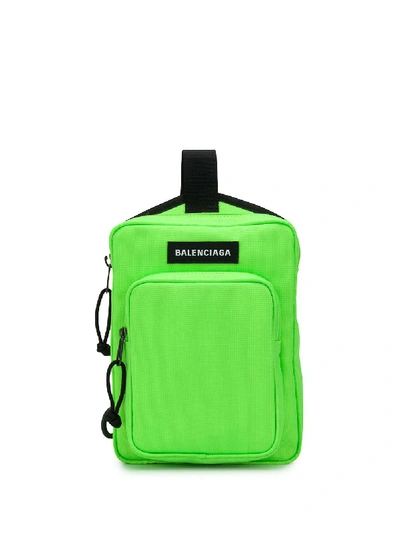 Shop Balenciaga Explorer Crossbody Messenger Bag In Green