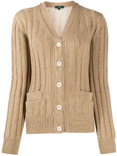 Shop Jejia Ribbed Knit Cardigan In Neutrals