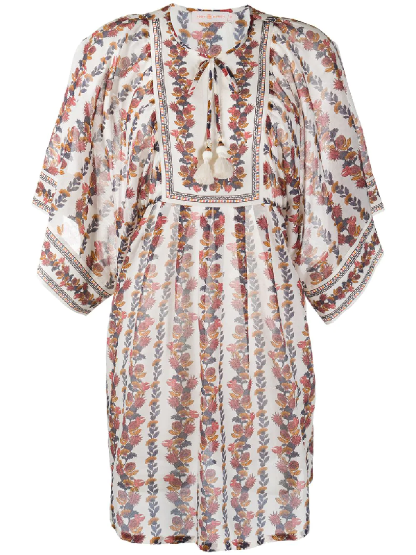 tory burch printed cotton silk dress