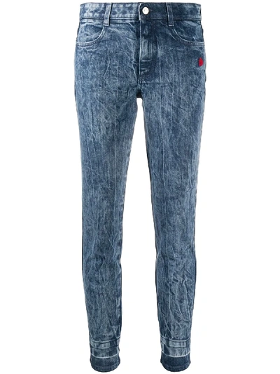 Shop Stella Mccartney Crinkled-finish Skinny Jeans In Blue
