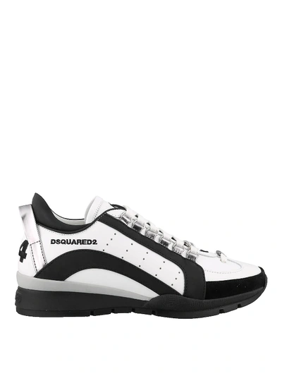 Shop Dsquared2 551 Suede And Leather Sneakers In White