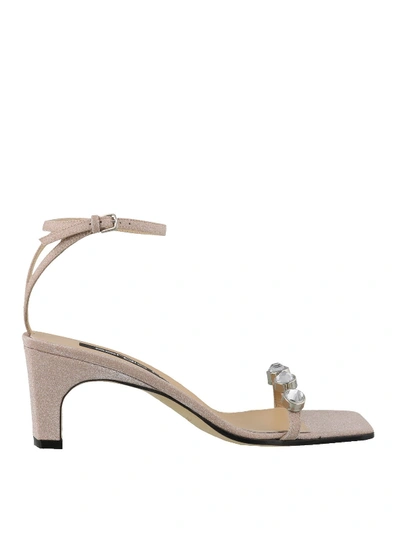 Shop Sergio Rossi Sr1 Jewel Glitter Sandals In Pink