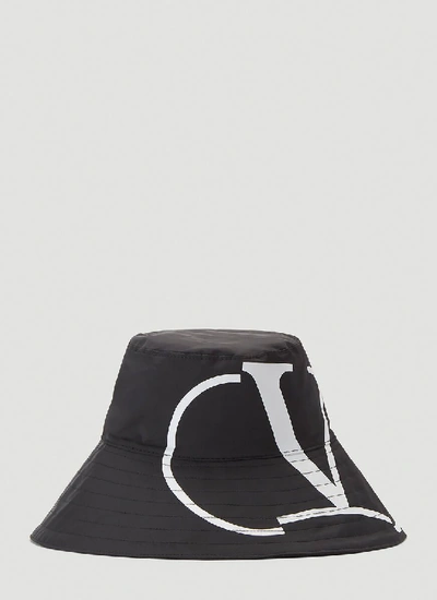 Shop Valentino Vlogo Bucket Hat In Black