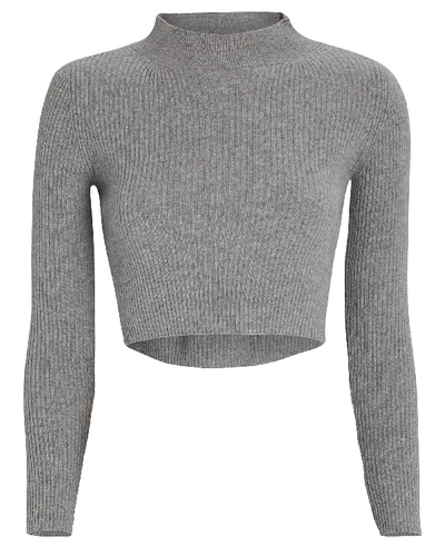 Shop Andamane Enny Cropped Wool-cashmere Sweater In Brown