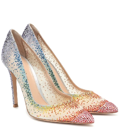 Shop Gianvito Rossi Rania 105 Crystal-embellished Pumps In Multicoloured