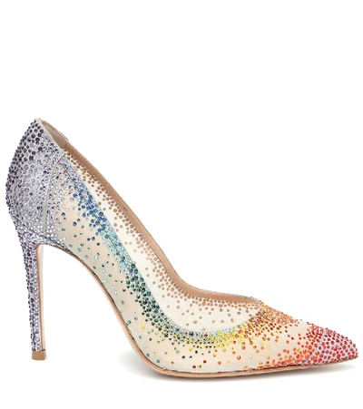 Shop Gianvito Rossi Rania 105 Crystal-embellished Pumps In Multicoloured
