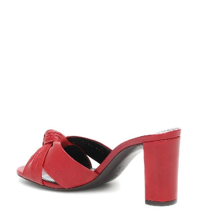 Shop Saint Laurent Bianca 75 Leather Sandals In Red