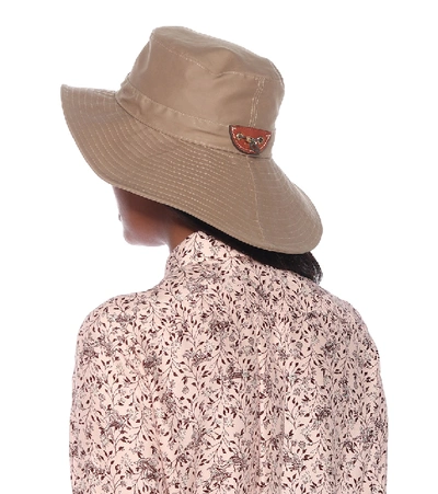 Shop Chloé Cotton Hat In Beige