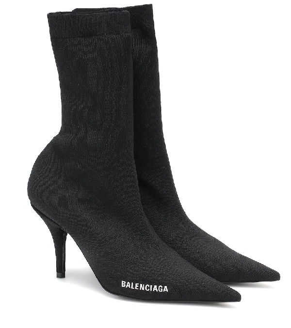 Balenciaga Women's Knife Knit High Heel Booties In Black | ModeSens
