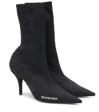 Shop Balenciaga Knife Sock Boots In Black
