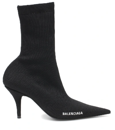 Shop Balenciaga Knife Sock Boots In Black