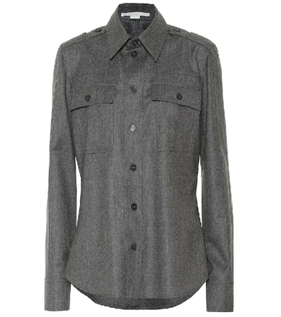 Shop Stella Mccartney Wool-blend Shirt In Grey