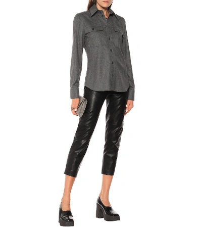 Shop Stella Mccartney Wool-blend Shirt In Grey