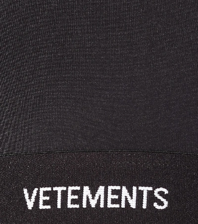 Shop Vetements Logo Stretch-jersey Sports Bra In Black