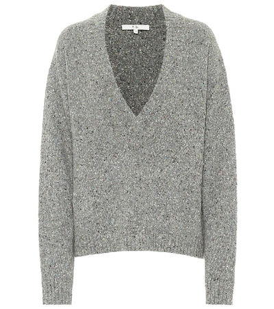 Shop Tibi Tweedy Wool-blend Sweater In Grey