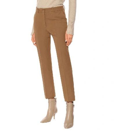 Shop Joseph Coleman Stretch-gabardine Cigarette Pants In Beige