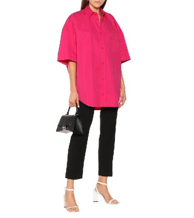 Shop Balenciaga Cocoon Cotton Poplin Shirt In Pink
