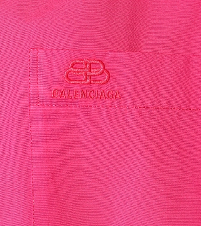 Shop Balenciaga Cocoon Cotton Poplin Shirt In Pink