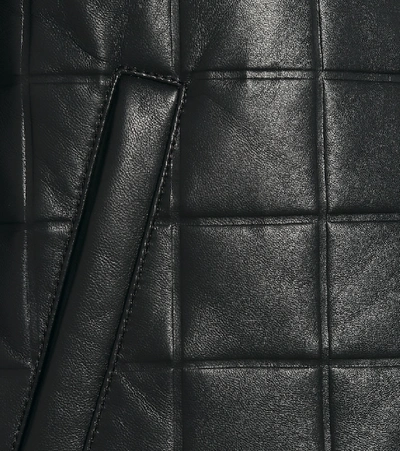 Shop Bottega Veneta Quilted Leather Bomber Jacket In Brown