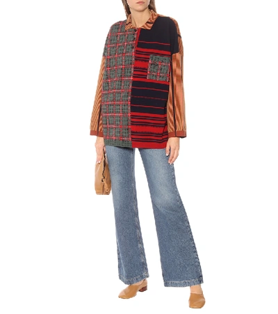 Shop Loewe Wool-blend Jacquard Sweater In Multicoloured