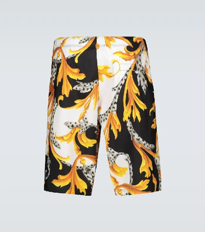 Shop Versace Baroque Printed Swim Shorts In Multicoloured