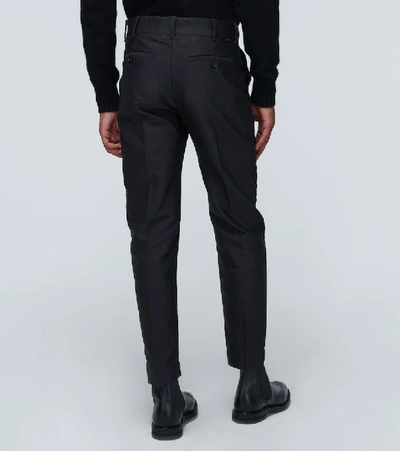Shop Tom Ford Straight-fit Cotton Pants In Blue