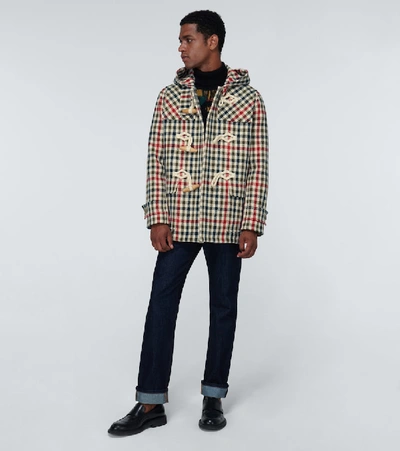 Shop Jw Anderson Hooded Wool Jacket In Multicoloured