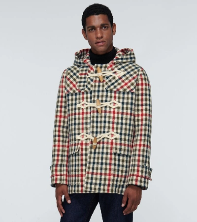 Shop Jw Anderson Hooded Wool Jacket In Multicoloured