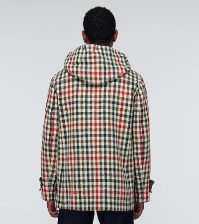 Shop Jw Anderson Hooded Wool Jacket In Multicoloured