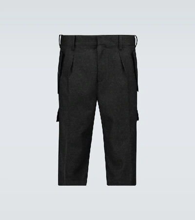 Shop Jw Anderson Wool Cargo Shorts In Black