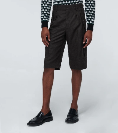 Shop Jw Anderson Wool Cargo Shorts In Black