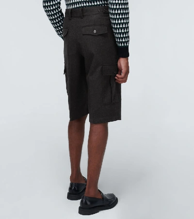 Shop Jw Anderson Wool Cargo Shorts In Black