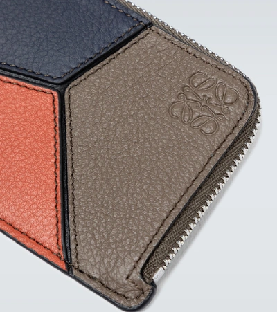 Shop Loewe Puzzle Coin Leather Cardholder In Multicoloured